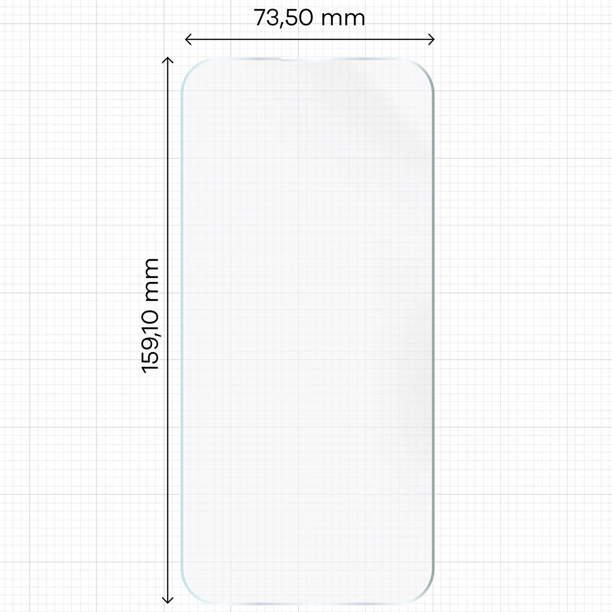 Miarka z wymiarami folii hydrożelowej Bizon Film Hydrogel Front do Xiaomi POCO F8 Ultra